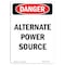 Signmission Safety Sign, OSHA Danger, 10" Height, Alternate Power Source, Portrait OS-DS-D-710-V-1949 - alternate 1